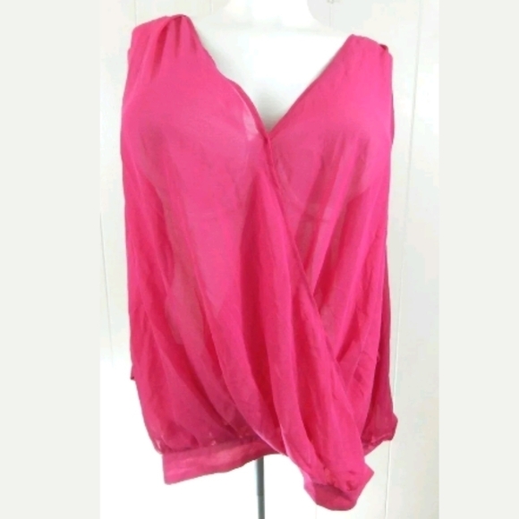 Lane Bryant Sheer Dolman Sleeve Wrap Blouse - Picture 1 of 4